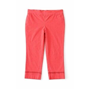 Women’s Crown & Ivy Coral Capri Pants 20W Pull On Stretch Ankle Lace Hem